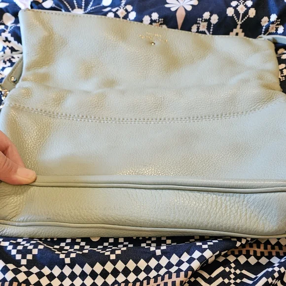 ♤ Kate Spade Mint Green Leather Fold-Over Crossbody Bag - Picture 5 of 16